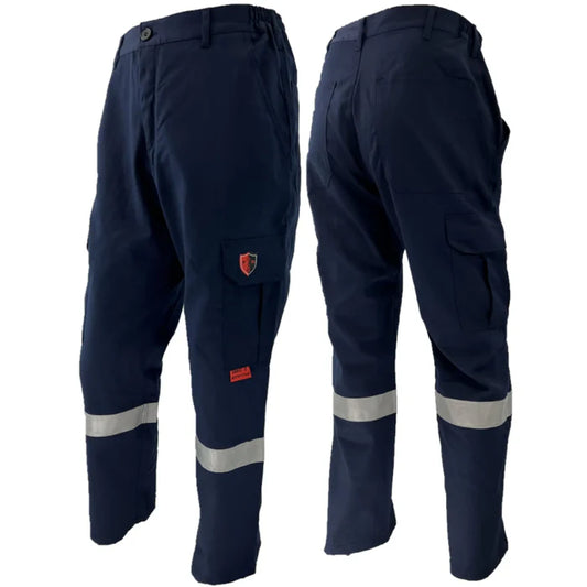 PANTALON ATLAS GUARDIAN FR CAT 2 NAVY BANDE GRISE   405NB