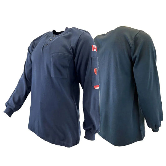 T-SHIRT ATLAS HENLEY AR/FR MARINE  403NB-