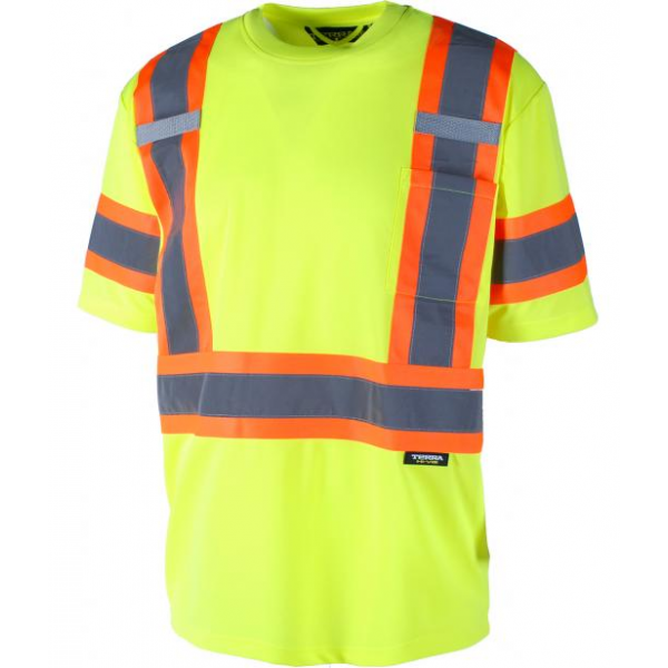T-SHIRT TERRA JAUNE AVEC BANDES RFL GR.L  116524J-L