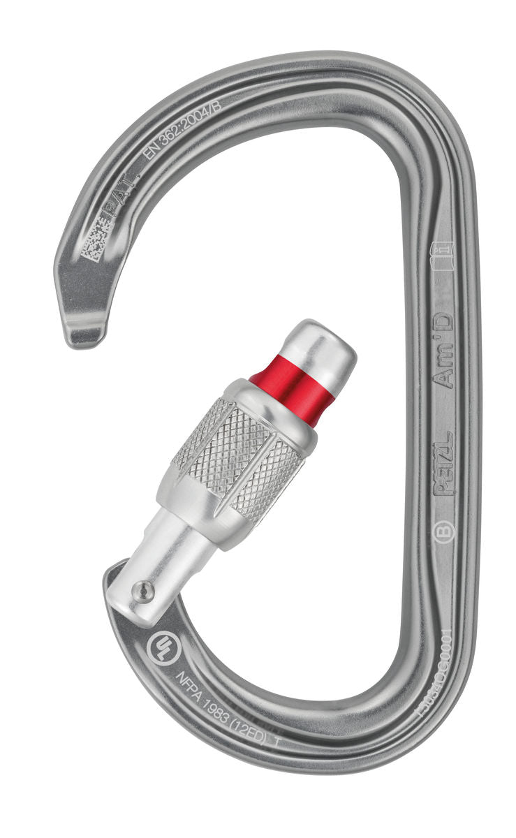 MOUSQUETON ASYMÉTRIQUE LÉGER PETZL, SCREW-LOCK  (MA34A-SL, MA34A-SLN)