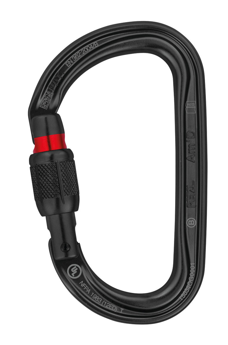 MOUSQUETON ASYMÉTRIQUE LÉGER PETZL, SCREW-LOCK  (MA34A-SL, MA34A-SLN)