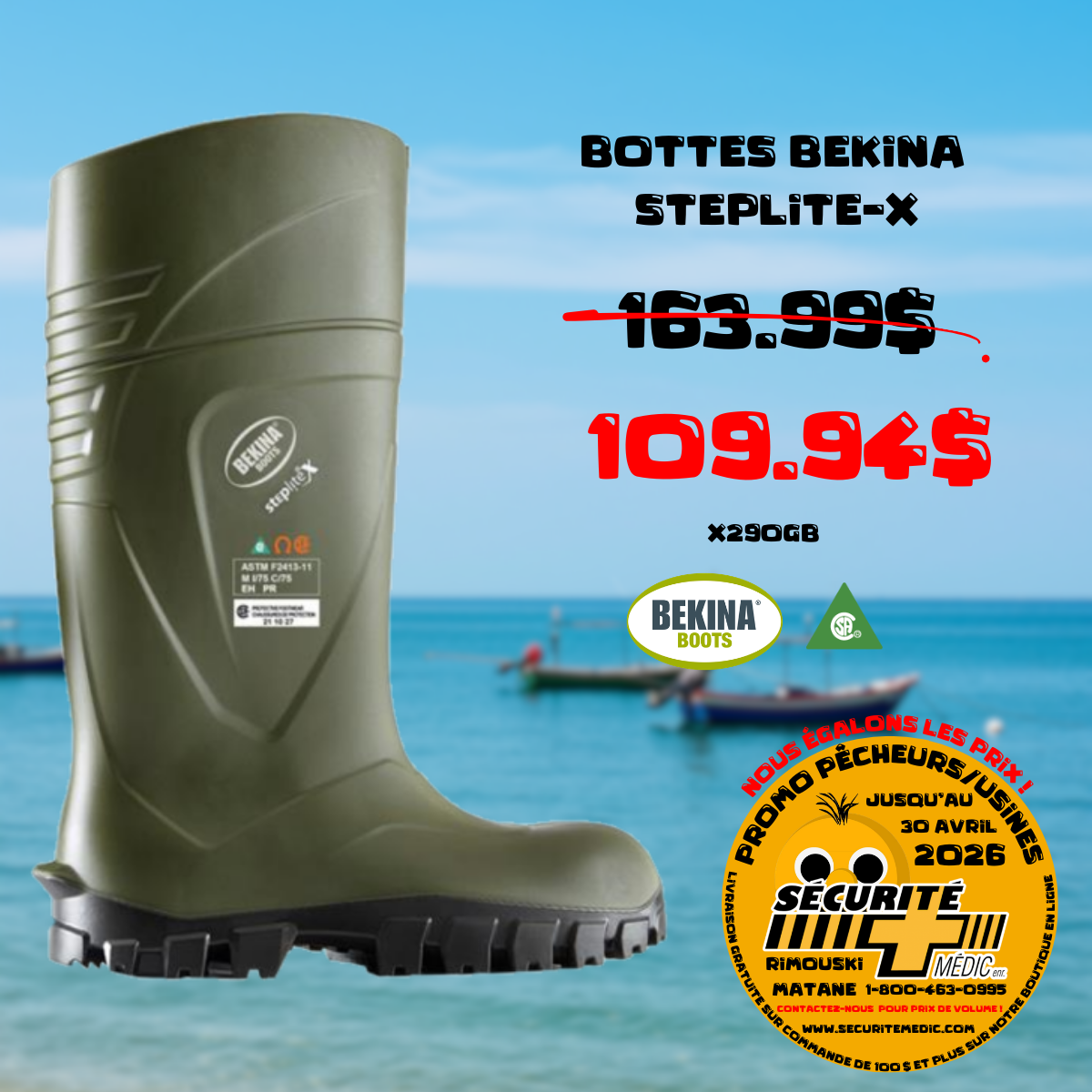 Bekina® StepliteX Safety Boots CSA   X290GB