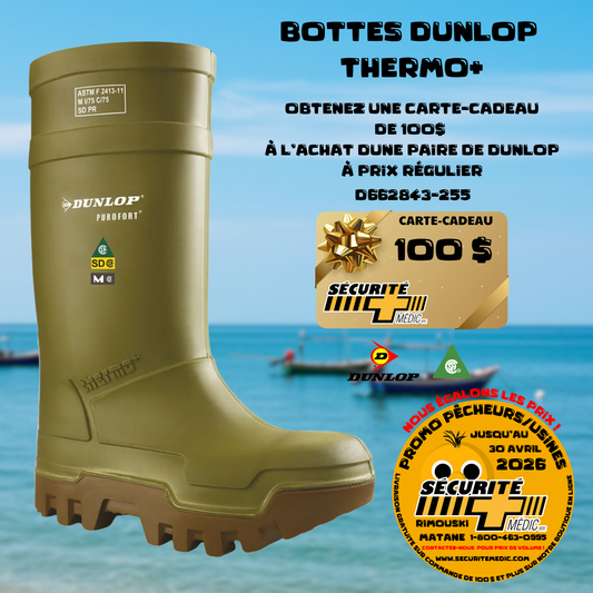 Botte de protection DUNLOP thermos vert D662843-25