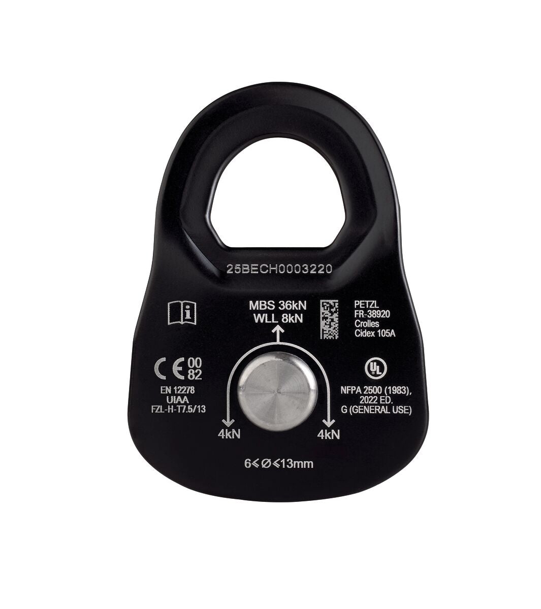 POULIE RESCUE M RESISTANCE A LA RUPTURE 36 KN   (P050BA00 - P050BA01)