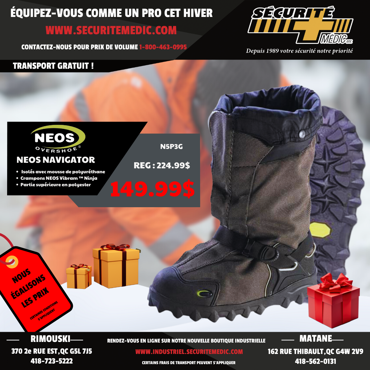 Couvre chaussures Doublé NEOS Navigator N5P3GRY