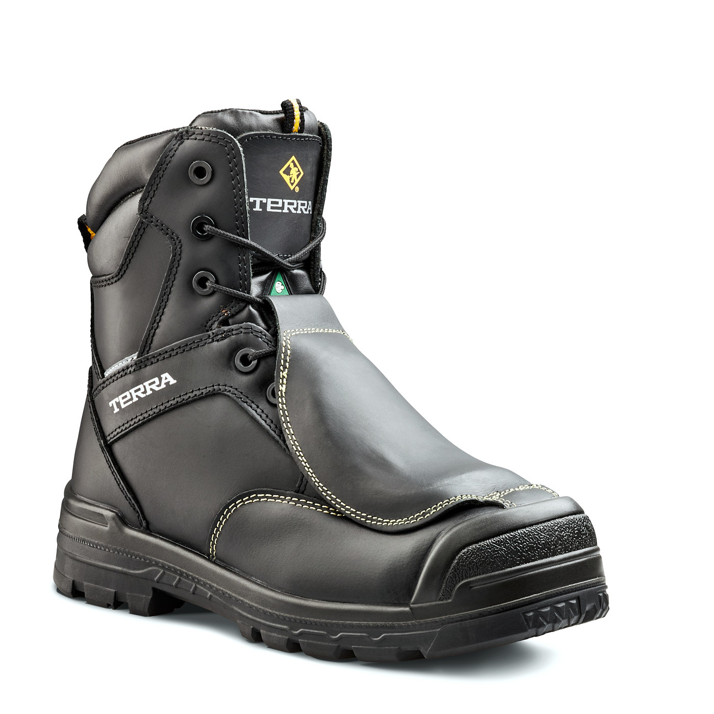 Botte de travail Terra Barricade 8 po | Garde-métatarses externe | Embout composite CSA | Noir #K305