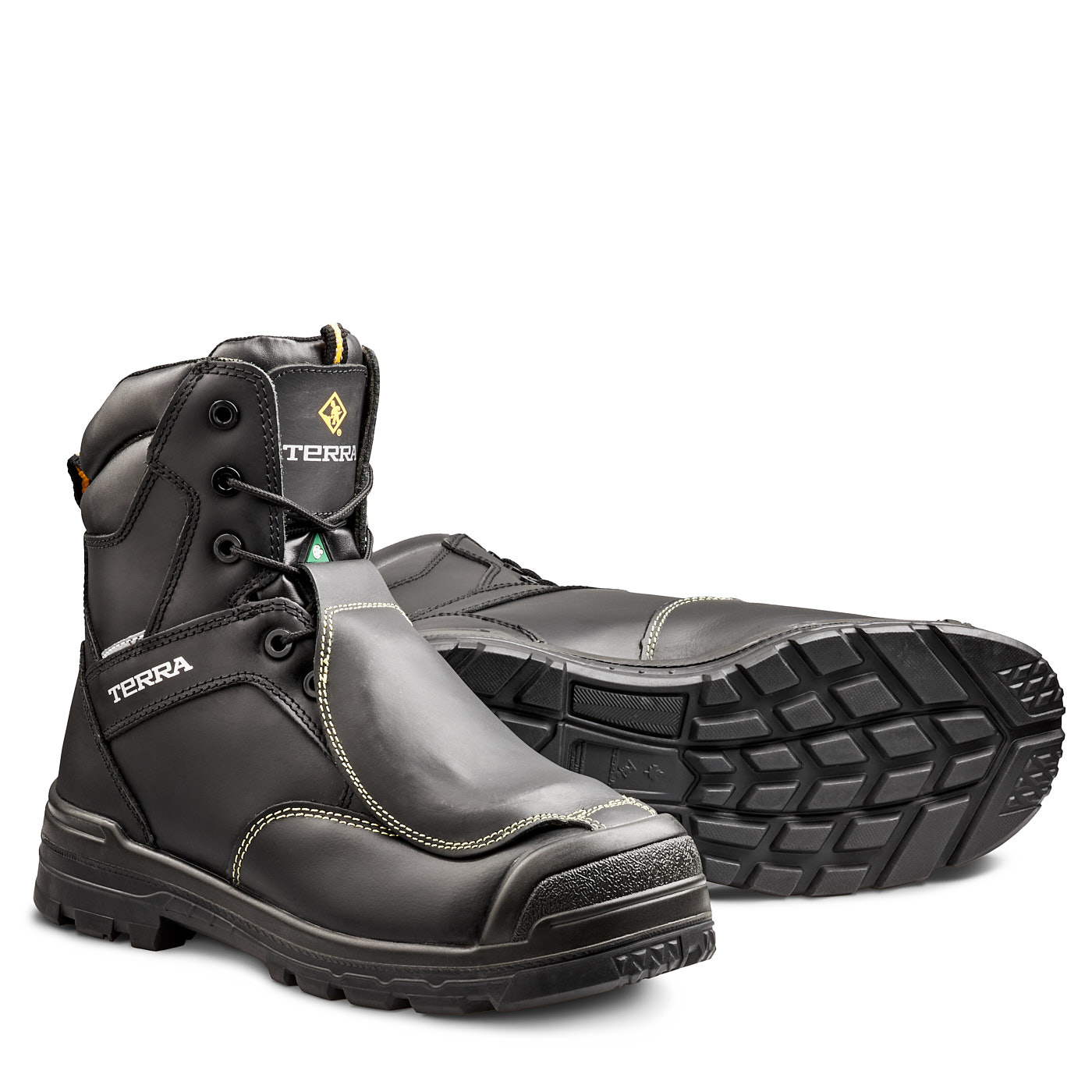 Botte de travail Terra Barricade 8 po | Garde-métatarses externe | Embout composite CSA | Noir #K305