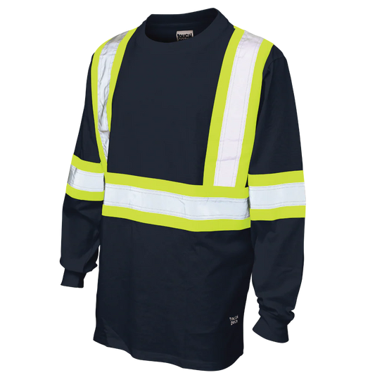 GILET A MANCHE LONGUE AVEC BANDE REFL/ MARINE GR: 3XL  ST21-NAVY-3XL