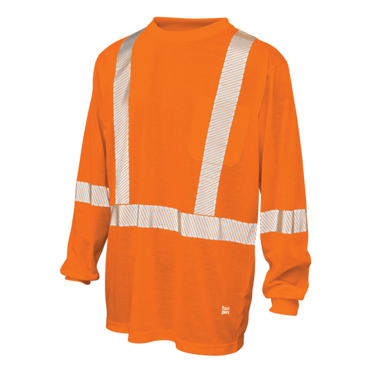 CHANDAIL DE SÉCURITÉ ORANGE TOUGH DUCK M/LONGUE B/GRISE GR.L ST22-OR-L