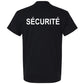T-SHIRT M/COURTE NOIR AVEC MENTION SÉCURITÉ  ATC1000-NOIR