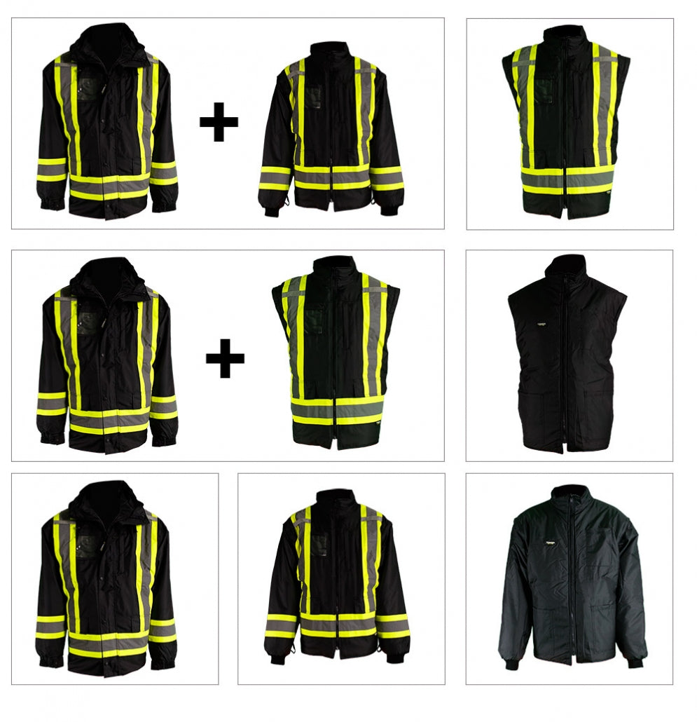 MANTEAU 7/1 ORANGE OU NOIR  B/RFL TERRA 116501