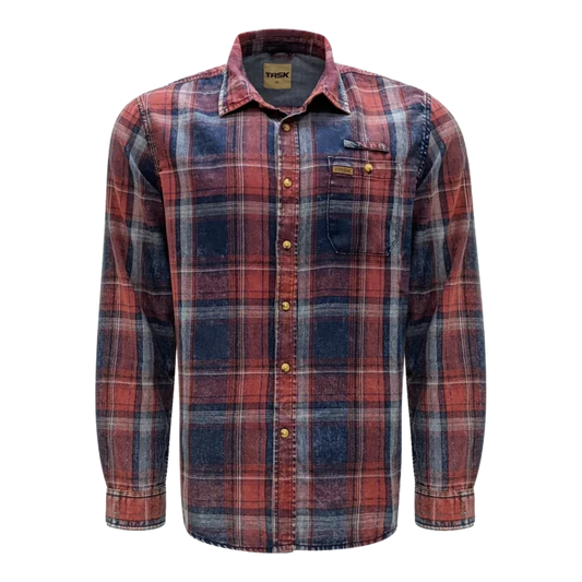 CHEMISE A CARREAU TASK  VINTAGE YARN DYED CHILI PEPPERS GR.M  TK-1793-CHP-M