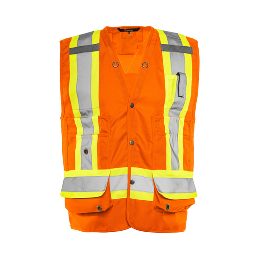 GILET D'ARPENTEUR DE LUXE ORANGE, GR.L  TV20-O-L