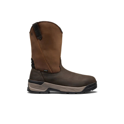 Botte de travail imperméable KEEN Flatland Pull-On bout souple | Bison/Noir #1031452