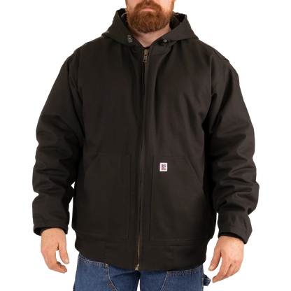 MANTEAU BIG BILL EN DUCK AVEC CAPUCHE NOIR    CD4704-BLK
