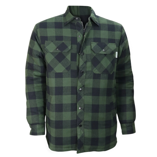 CHEMISE FLANELLE DOUBLÉE SANS CAPUCHON VERT FOREST   626D-VF
