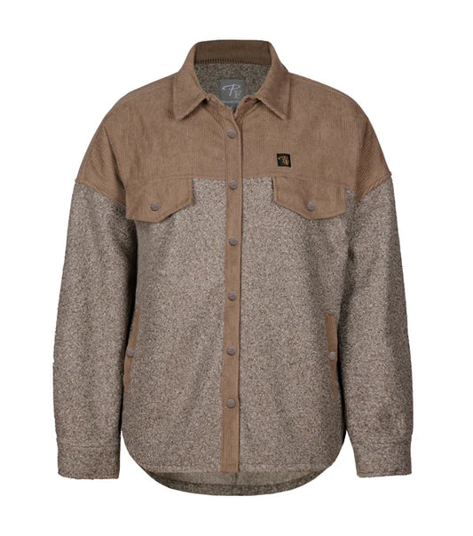 CHEMISE TRAVAIL EN CORDUROY ET LAINAGE FEMME   PF2008