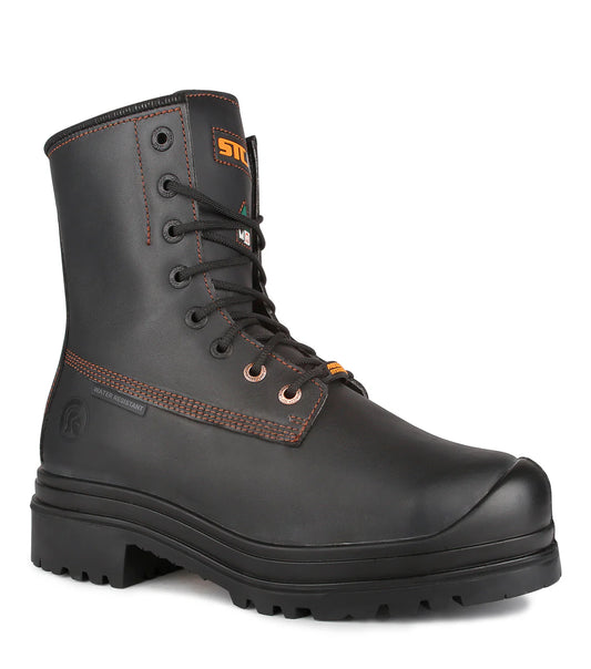 Botte de travail STC MetPro 8 po. en cuir noir | Protection MetGuard #S22002