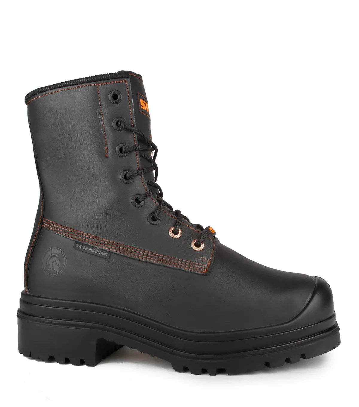 Botte de travail STC MetPro 8 po. en cuir noir | Protection MetGuard #S22002