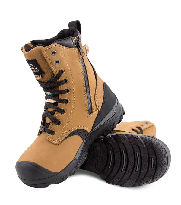 Botte de travail femme Pilotée et Filles PF648 8 po — Imperméable | Fermeture latérale | Embout composite CSA
