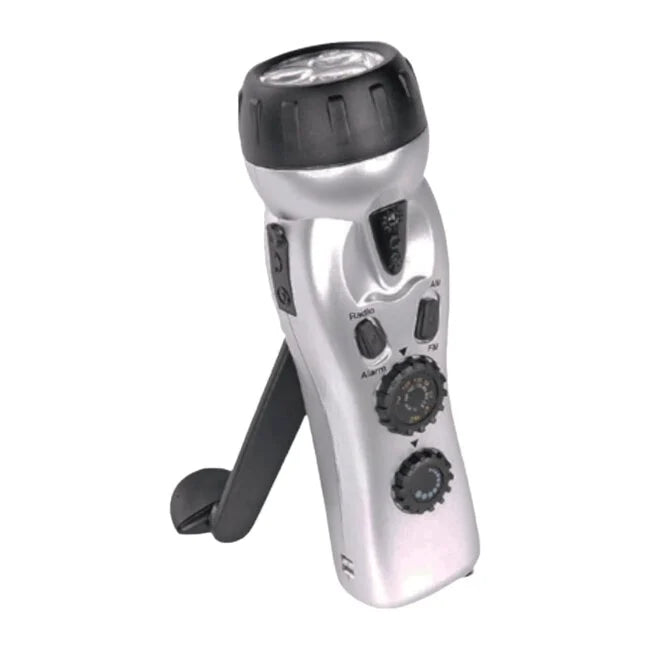RADIO ALARME LAMPE DE POCHE A MANIVELLE