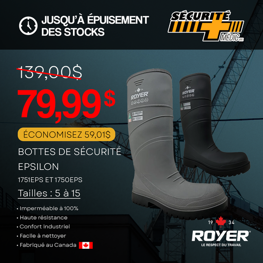 BOTTE ROYER THERMOPLASTIQUE CSA NOIR    1750EPS-NOIR 1751EPS-GRIS