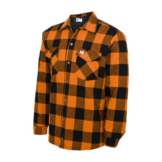 CHEMISE BIG BILL FLANELLE MATELASSÉ ORANGE ET NOIR   223Q-386