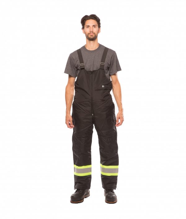 SALOPETTE POLAIRE PLUS POLYESTER NOIR  B/RFL   P304JG-NOIR