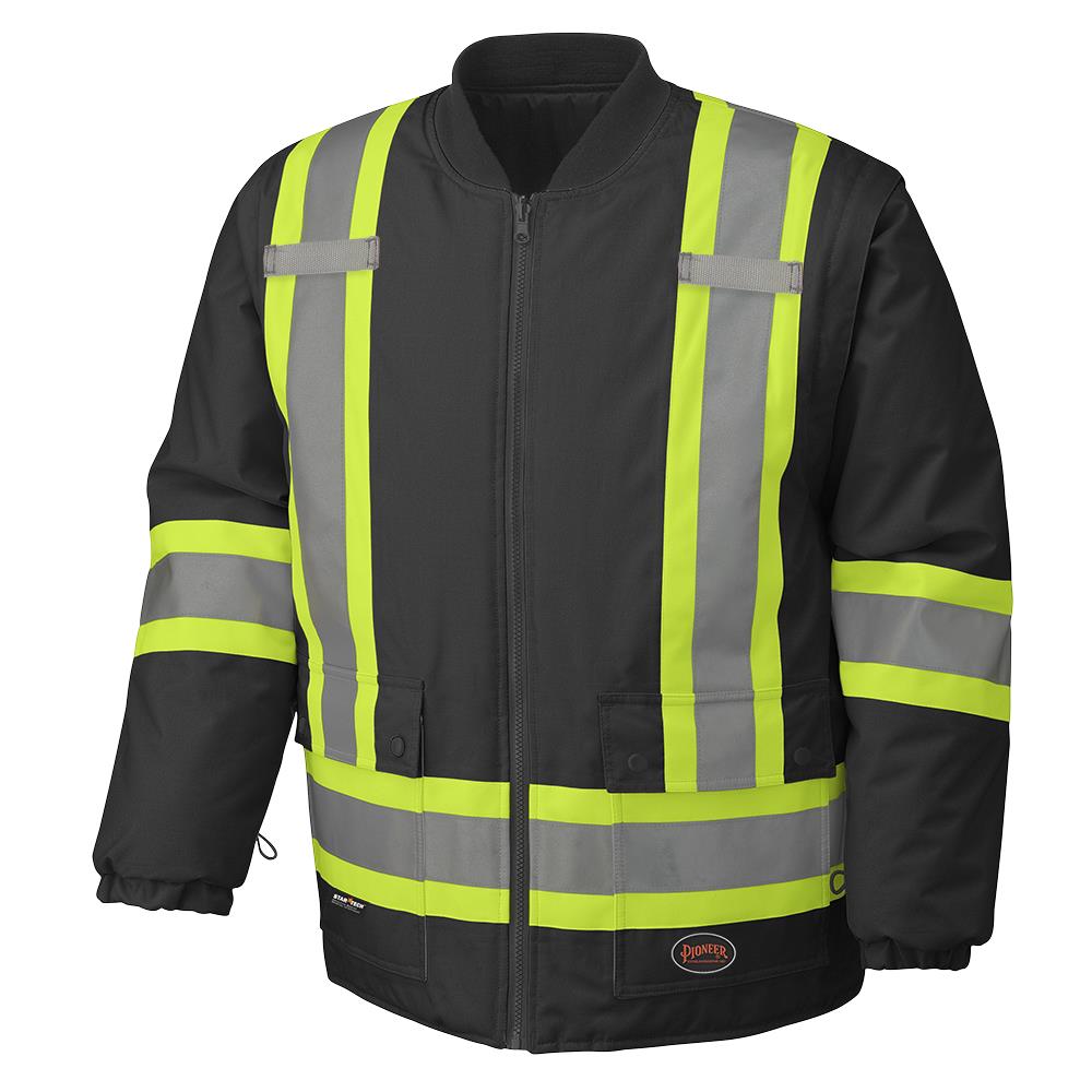 HI-VIZ 7 IN 1 PIONEER BLACK WATERPROOF 300D COAT - V1120470