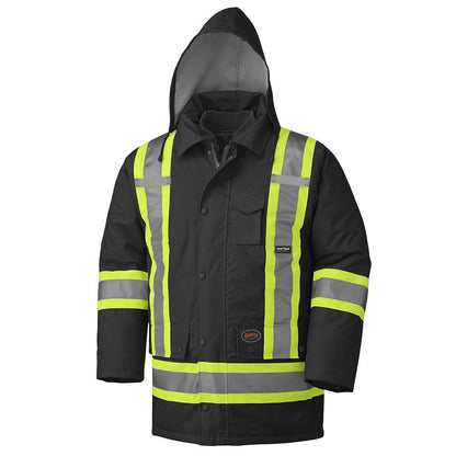 HI-VIZ 7 IN 1 PIONEER BLACK WATERPROOF 300D COAT - V1120470