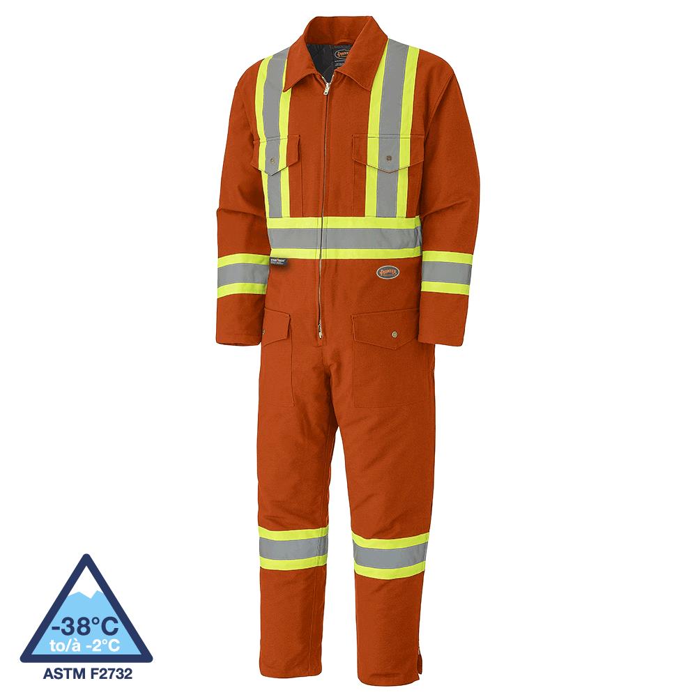 COVERALL PIONEER ORANGE HI-VIZ IN QUILTED COTTON - V206095A 