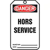 DANGER HORS SERVICE PAQUET DE 25  SAU847