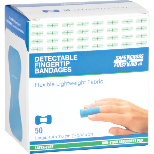 PLASTEURS TISSU BOUT DE DOIGT DÉTECTABLE 1-3/4''X3'' 50/BTE