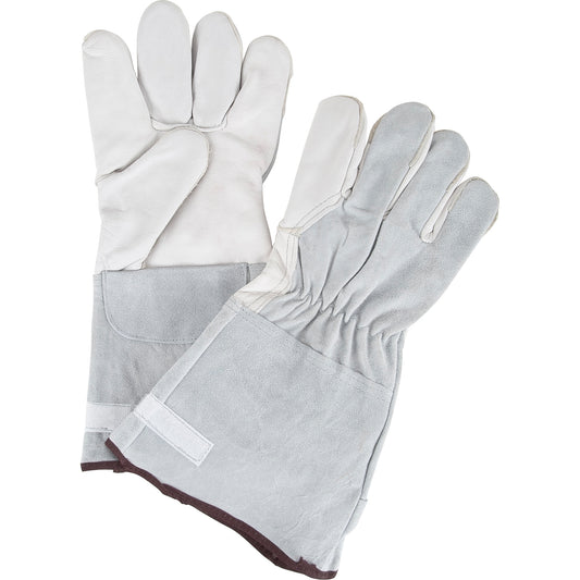 Long work gloves Fleece lining Goat grain leather palm ZENITH (SEE313 - SEE314 - SEE315)