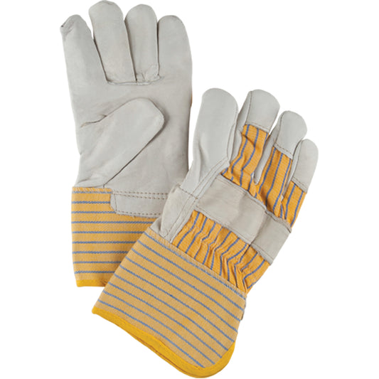 Abrasion-Resistant Winter Lined Fitters Glove, Large, Grain Cowhide Palm, Cotton Fleece Lining - SEF236 