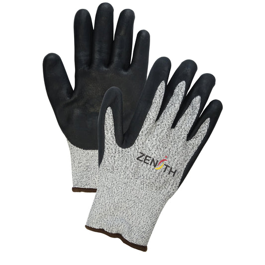 Cut-resistant acrylic lined work gloves 13 gauge Nitrile foam coating ZENITH SGF948