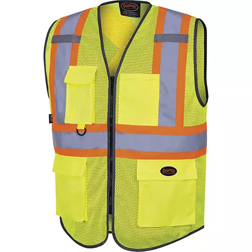 VESTE DE SÉCURITÉ FILET PIONEER ZIPPER, JAUNE HI-VIZ   V1024860