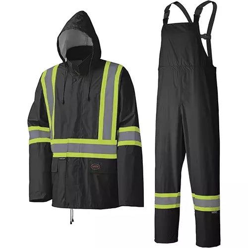 ENSEMBLE DE PLUIE IMPERMÉABLE LÉGER NOIR B/R     V1080170