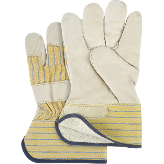 Glove for fitters lined for winter, Grain cowhide palm, Fleece lining (SM610 - SD605 - SAP245) 
