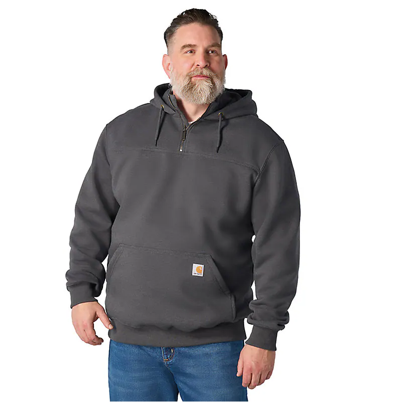 HOODIE CARHARTT RAIN DEFENDER 1/4 ZIP CARBON HEATHER GR. XL  100617-026-XL