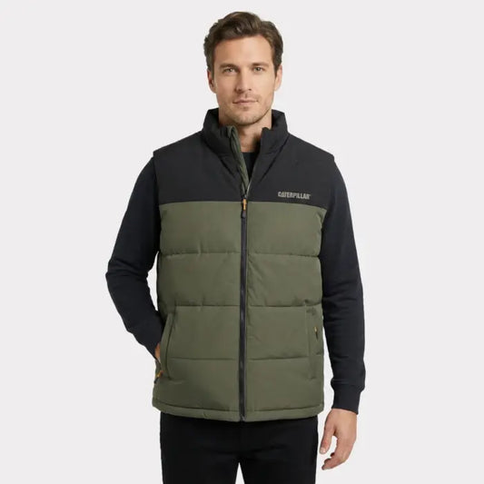 VESTE SANS MANCHE CAT ARMY MOSS BLACK   CATW12430-355