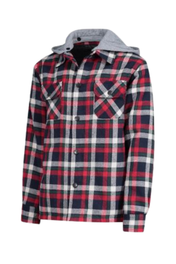 JUNIOR PIQUÉ LINED RED CHECKED FLANNEL SHIRT