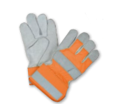 HIGH VISIBILITY ADJUSTER GLOVES IN SPLIT COW LEATHER LINED WITH THINSULATE SED161