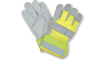 HIGH VISIBILITY ADJUSTER GLOVES IN SPLIT COW LEATHER LINED WITH THINSULATE SED161