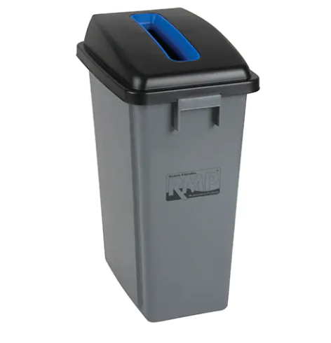 Bac à déchets et de recyclage avec couvercle de classification, Plastique, 16 gal. US JL263