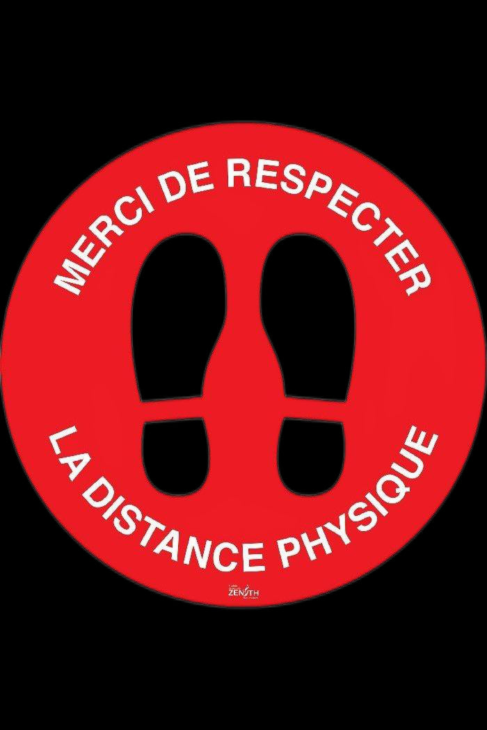 Enseigne pour plancher « Distance physique »