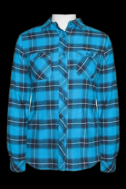 Chemise en flanelle à carreaux PF470-TURQUOISE