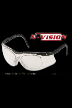 Lunette NVISION, monture noire, lentille claire T56555B