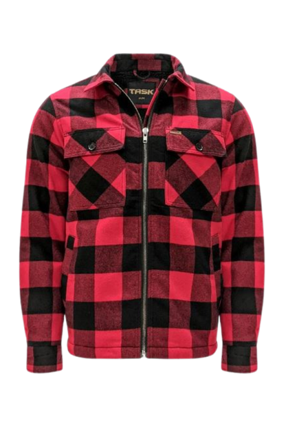 Men's Sherpa Lined Flannel Zipper Jacket TK-1783